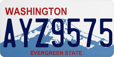 WA license plate AYZ9575