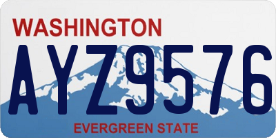 WA license plate AYZ9576