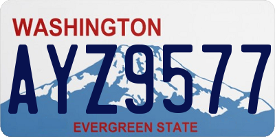 WA license plate AYZ9577