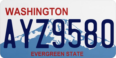 WA license plate AYZ9580