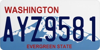 WA license plate AYZ9581