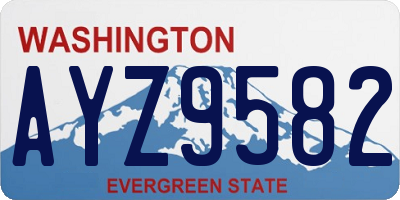 WA license plate AYZ9582