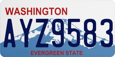 WA license plate AYZ9583