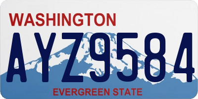 WA license plate AYZ9584