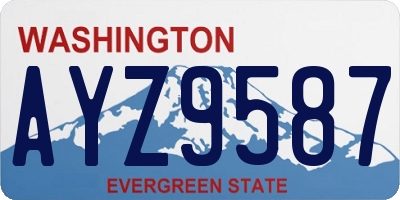 WA license plate AYZ9587