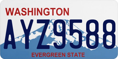 WA license plate AYZ9588