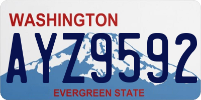 WA license plate AYZ9592