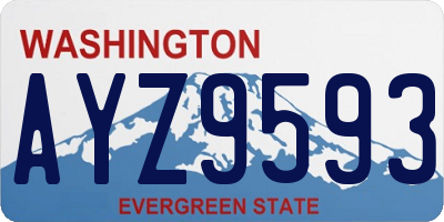 WA license plate AYZ9593