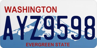 WA license plate AYZ9598