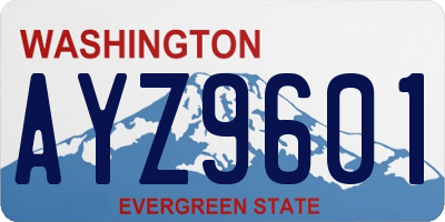 WA license plate AYZ9601