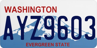 WA license plate AYZ9603