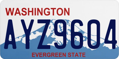 WA license plate AYZ9604