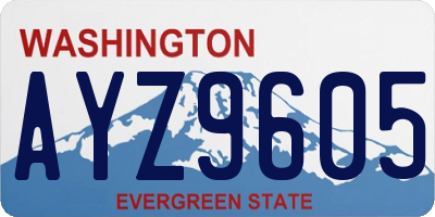 WA license plate AYZ9605