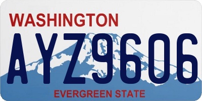 WA license plate AYZ9606