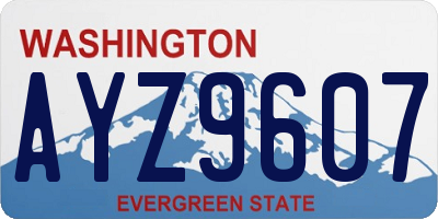 WA license plate AYZ9607