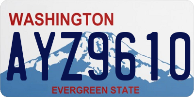 WA license plate AYZ9610