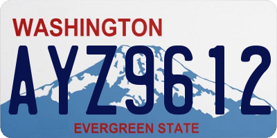 WA license plate AYZ9612