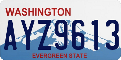 WA license plate AYZ9613