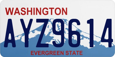 WA license plate AYZ9614