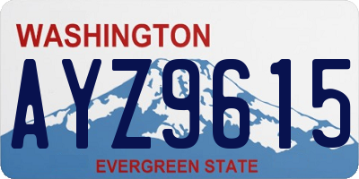 WA license plate AYZ9615