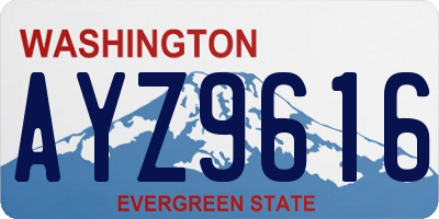 WA license plate AYZ9616