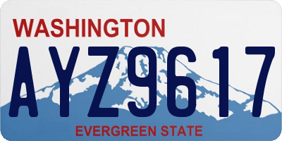 WA license plate AYZ9617