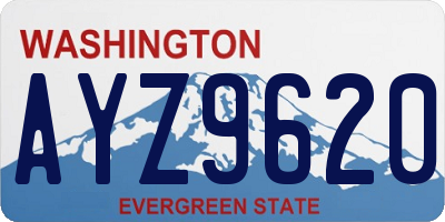 WA license plate AYZ9620