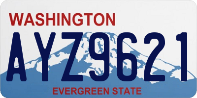 WA license plate AYZ9621