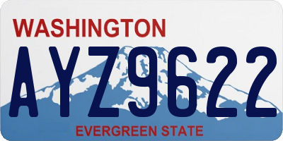 WA license plate AYZ9622