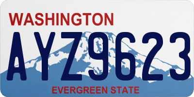 WA license plate AYZ9623