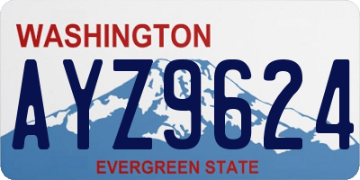 WA license plate AYZ9624