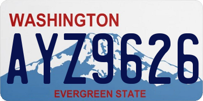 WA license plate AYZ9626