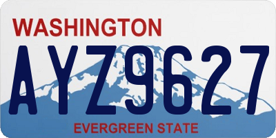 WA license plate AYZ9627