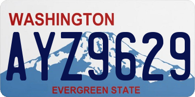 WA license plate AYZ9629