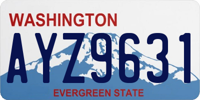 WA license plate AYZ9631