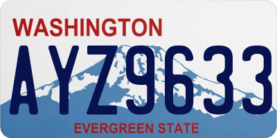 WA license plate AYZ9633