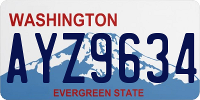 WA license plate AYZ9634