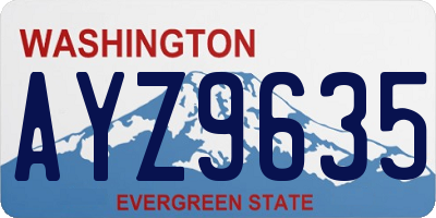 WA license plate AYZ9635