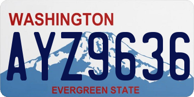 WA license plate AYZ9636