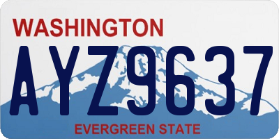 WA license plate AYZ9637