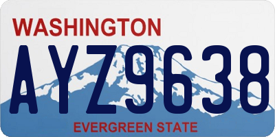 WA license plate AYZ9638