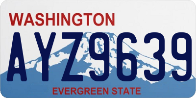 WA license plate AYZ9639