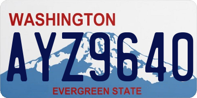 WA license plate AYZ9640