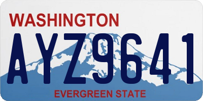 WA license plate AYZ9641