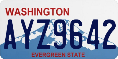 WA license plate AYZ9642