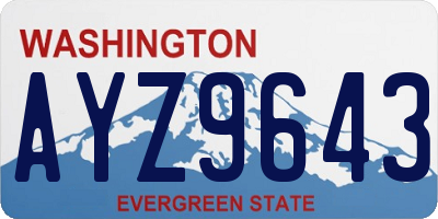 WA license plate AYZ9643