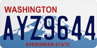 WA license plate AYZ9644