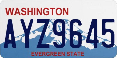 WA license plate AYZ9645