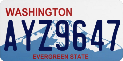 WA license plate AYZ9647