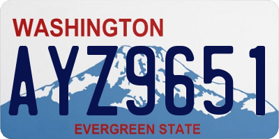 WA license plate AYZ9651